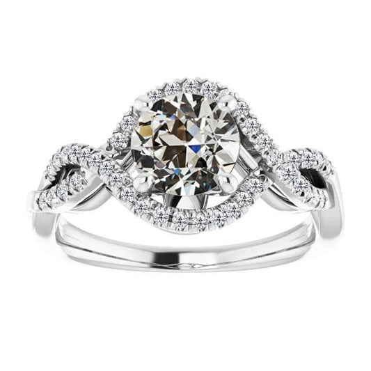 natural round diamond 5ct ring front view