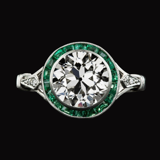 natural round diamond 5ct ring front view
