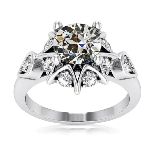 natural round diamond 4.50ct ring front view