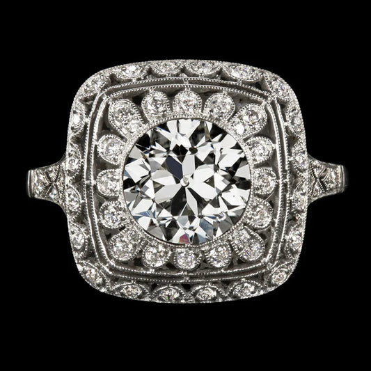 natural round diamond 5ct ring front view