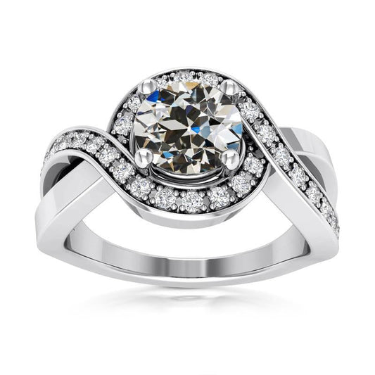 natural round diamond 4.25ct ring front view
