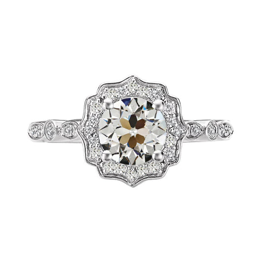 natural round diamond 4ct ring front view