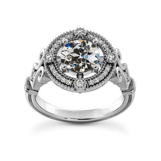 natural round diamond 4.50ct ring front view