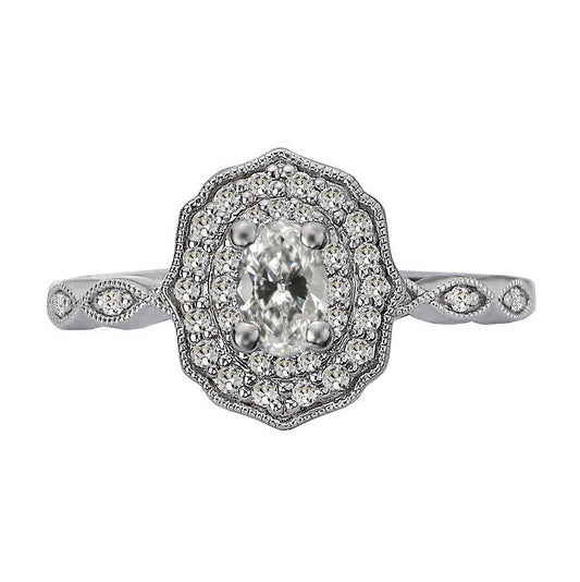 natural round diamond 4ct ring front view
