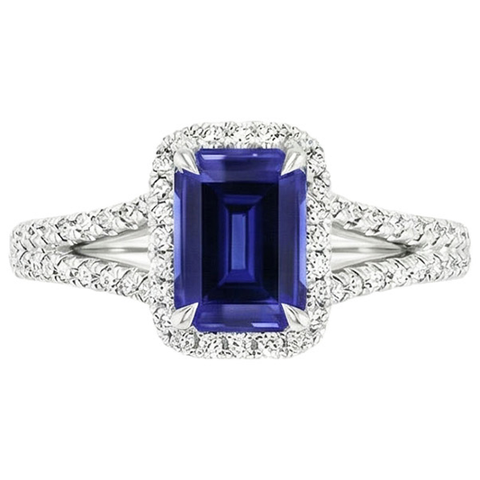 natural emerald sapphire 4ct ring profile view