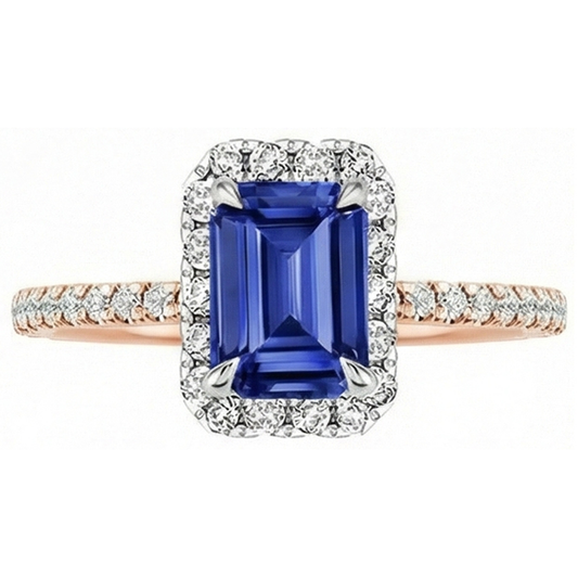 natural emerald sapphire 4.25ct ring top view