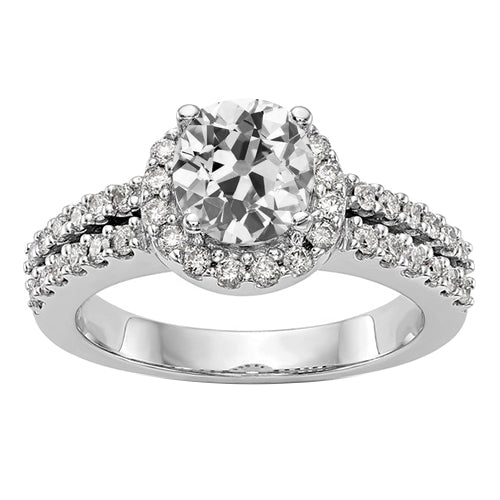 natural round diamond 4ct ring front view