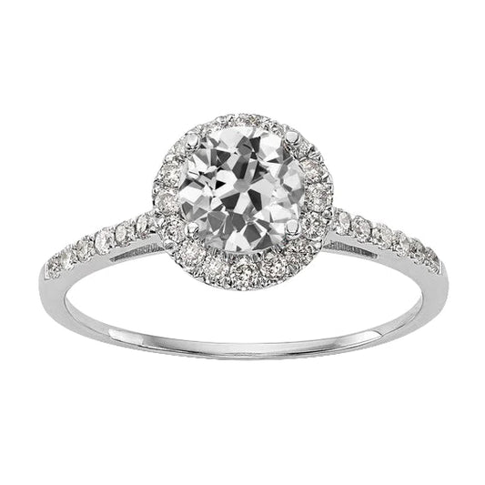 natural round diamond 3.50ct ring front view