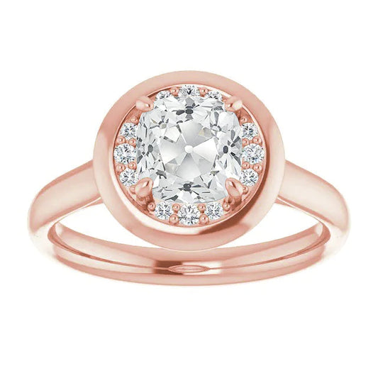 natural round diamond 6.25ct ring front view