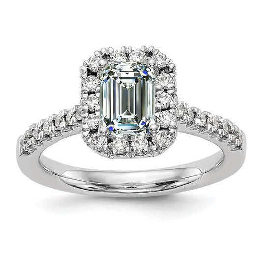 natural emerald diamond 4.50ct ring front view