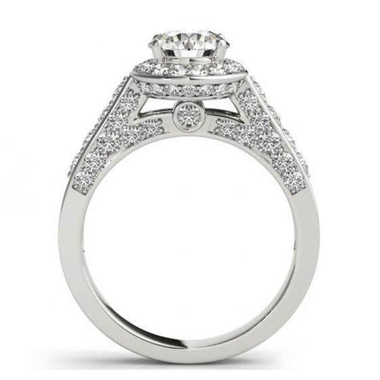 natural round diamond 1.75ct ring side angle