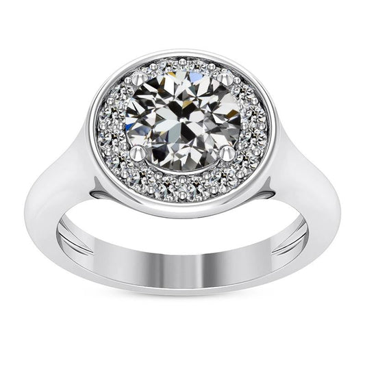 natural round diamond 5ct ring front view