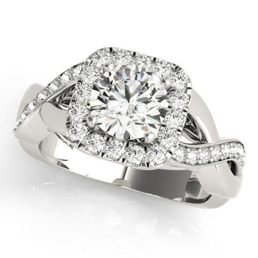 natural round diamond 1.65ct ring front view