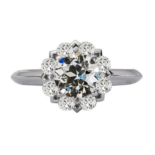 natural round diamond 6ct ring front view