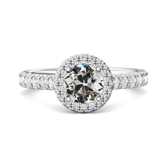 natural round diamond 4.50ct ring front view