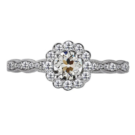 natural round diamond 4.50ct ring front view