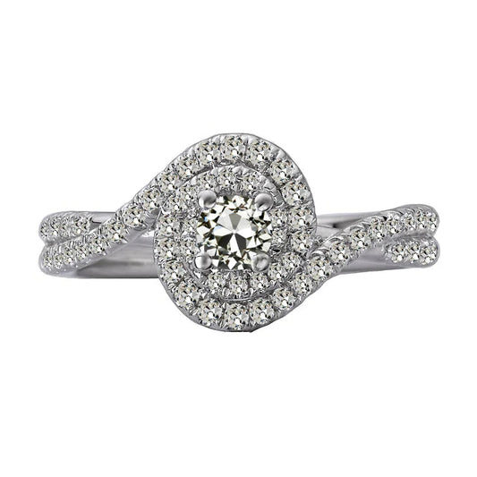 natural round diamond 4ct ring front view