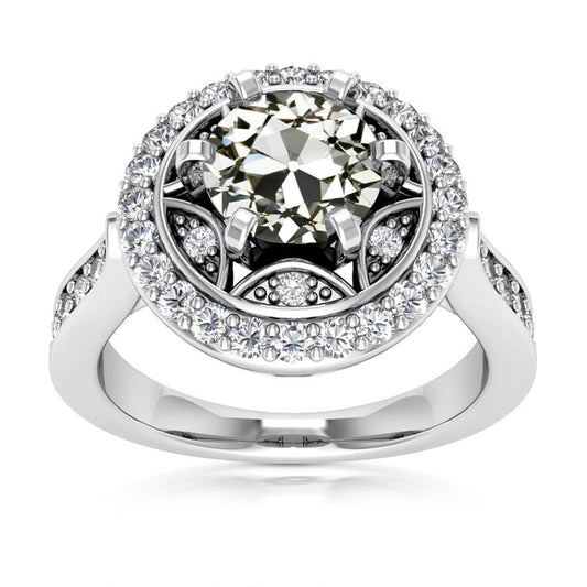 natural round diamond 5.75ct ring front view