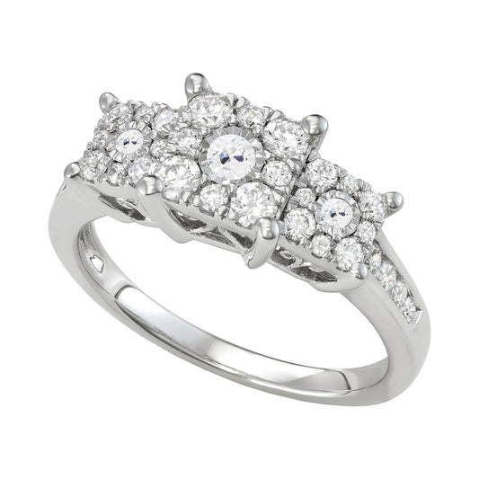 natural round diamond 2.50ct ring front view