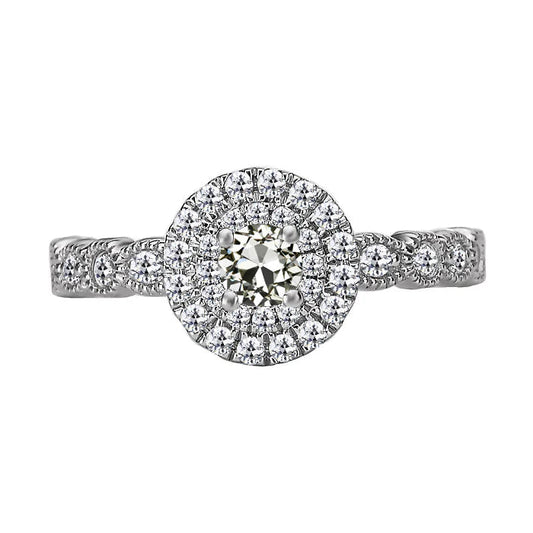 natural round diamond 4ct ring front view