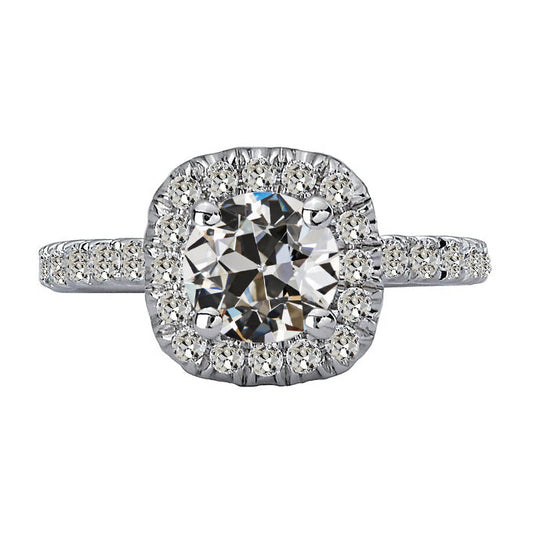 natural round diamond 6ct ring front view
