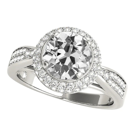 natural round diamond 4.50ct ring front view