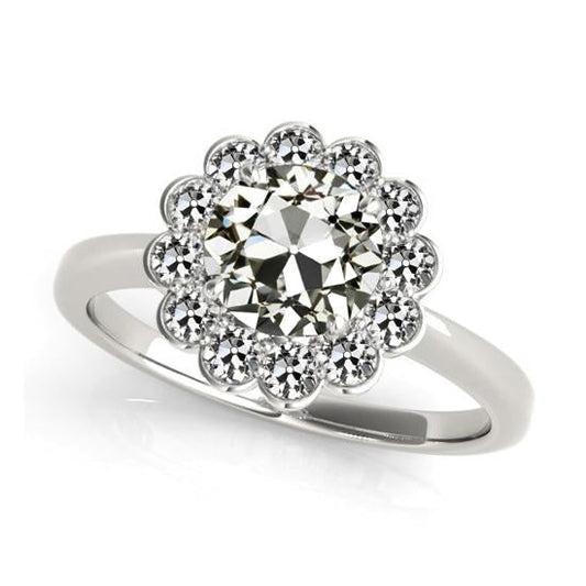 natural round diamond 3.50ct ring front view
