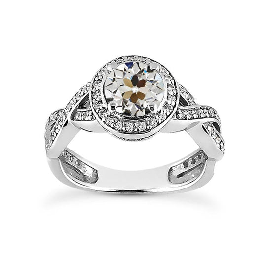 natural round diamond 4.75ct ring front view