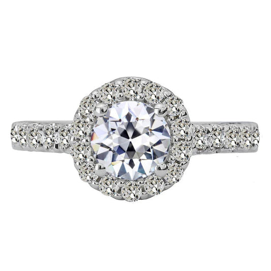 natural round diamond 6ct ring front view