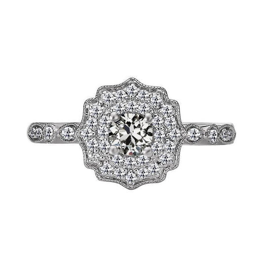 natural round diamond 3.50ct ring front view