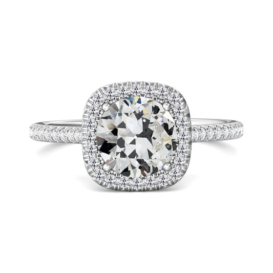 natural round diamond 5ct ring front view