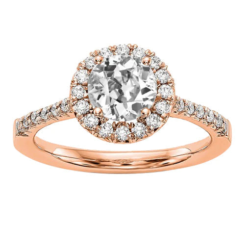natural round diamond 3.25ct ring front view