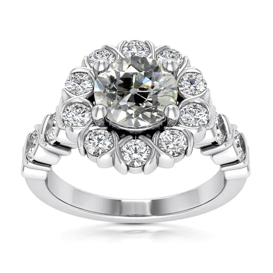 natural round diamond 5.25ct ring front view