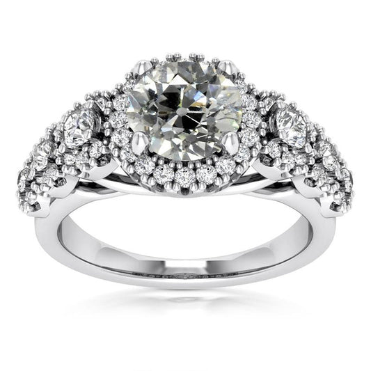 natural round diamond 6.25ct ring front view