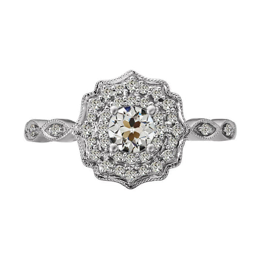 natural round diamond 3ct ring front view