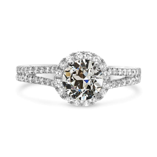 natural round diamond 5ct ring front view