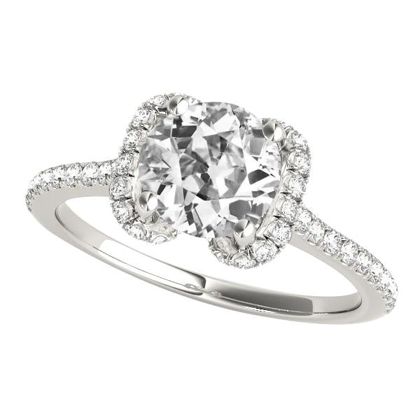 Halo Round Old Miner Real Diamond Ring Pave Set Jewelry 5.50 Carats