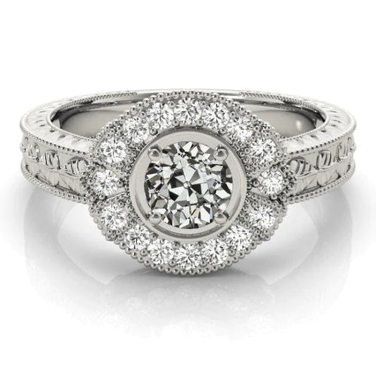 natural round diamond 3ct ring front view
