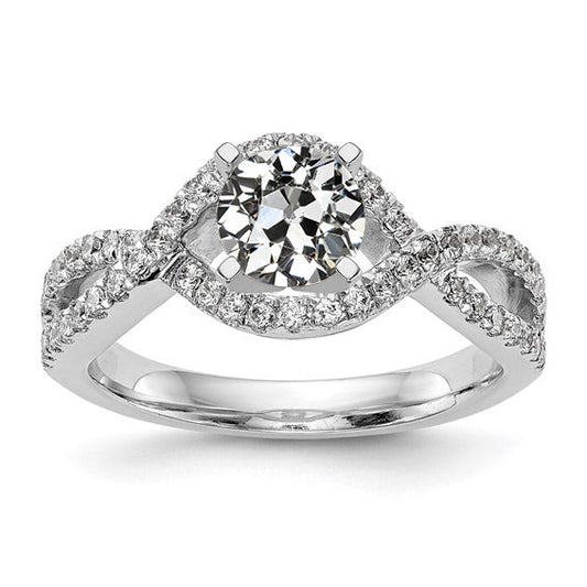natural round diamond 3.50ct ring front view