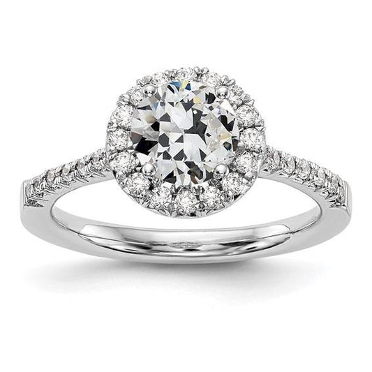 natural round diamond 3ct ring front view
