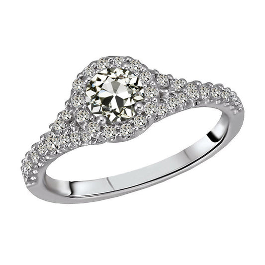 natural round diamond 4ct ring front view