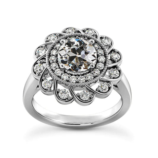 natural round diamond 4.75ct ring front view
