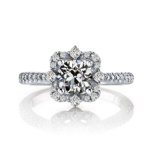 natural round diamond 3.50ct ring front view
