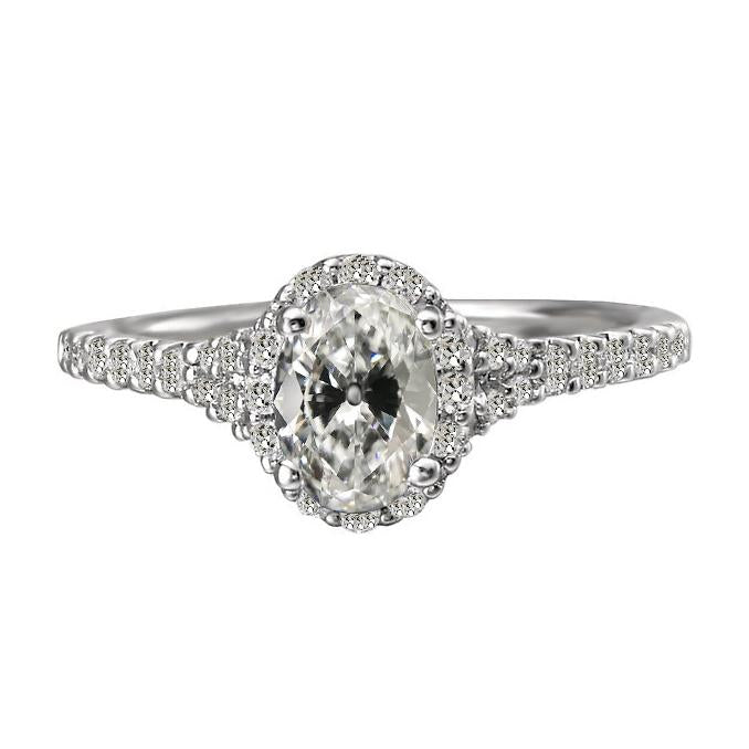 Halo Round & Oval Old European Natural Earth Mined Diamond Ring 5.50 Carats Ladies Jewellery