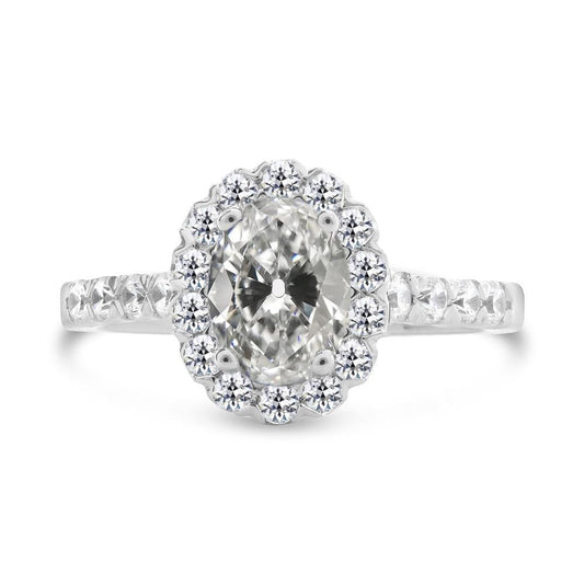 natural round diamond 6ct ring front view
