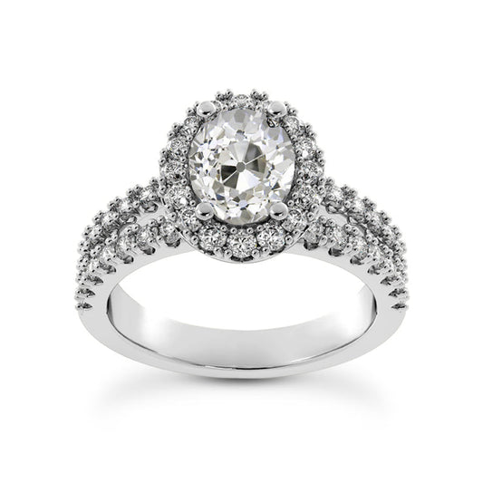 natural round diamond 5ct ring front view