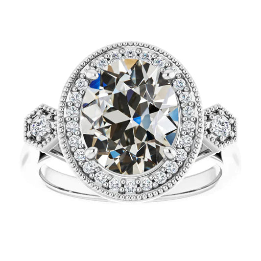 natural round diamond 7.50ct ring front view