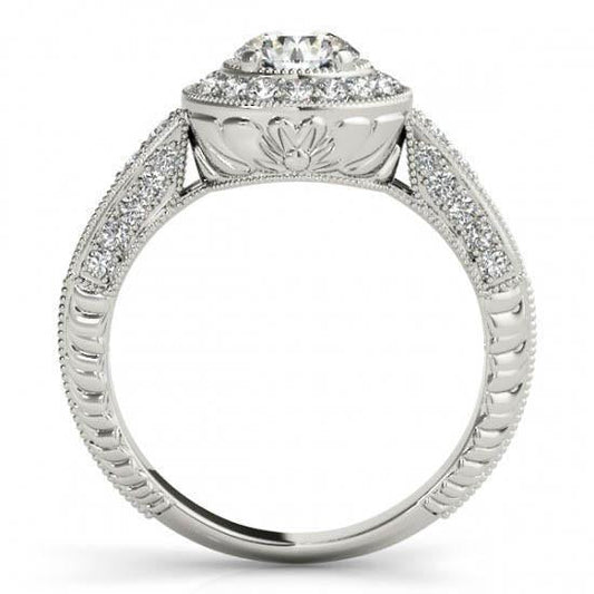natural round diamond 1.75ct ring side angle