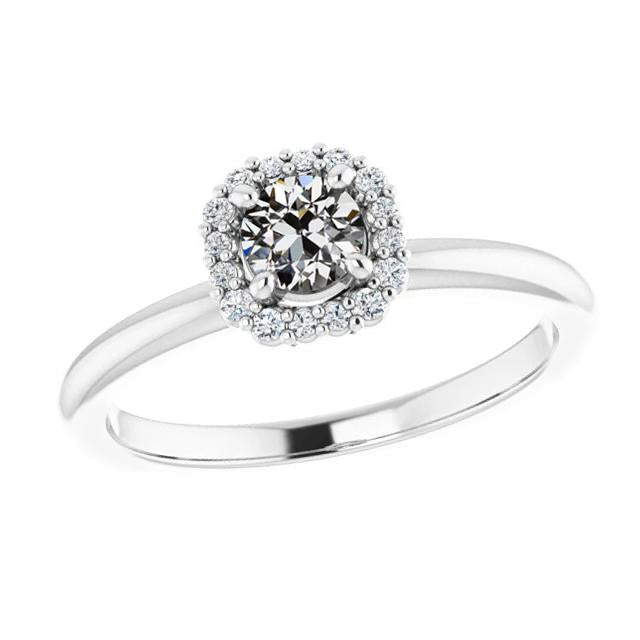 Halo Round Real Old Miner Diamond Wedding Ring Gold 2.50 Carats