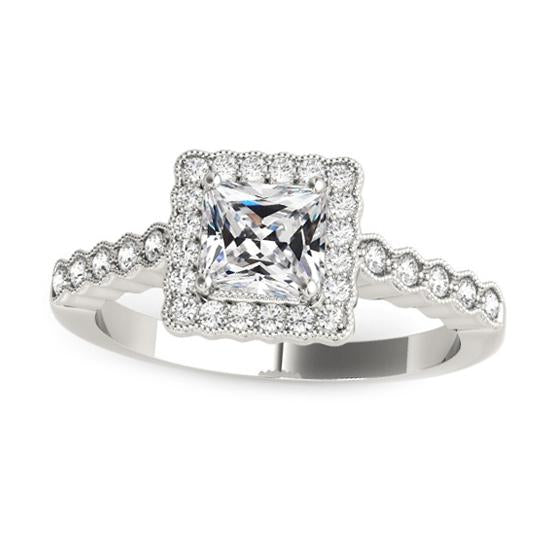 Halo Round & Square Cut Old Miner Natural Earth Mined Diamond Ring Jewellery 4.25 Carats